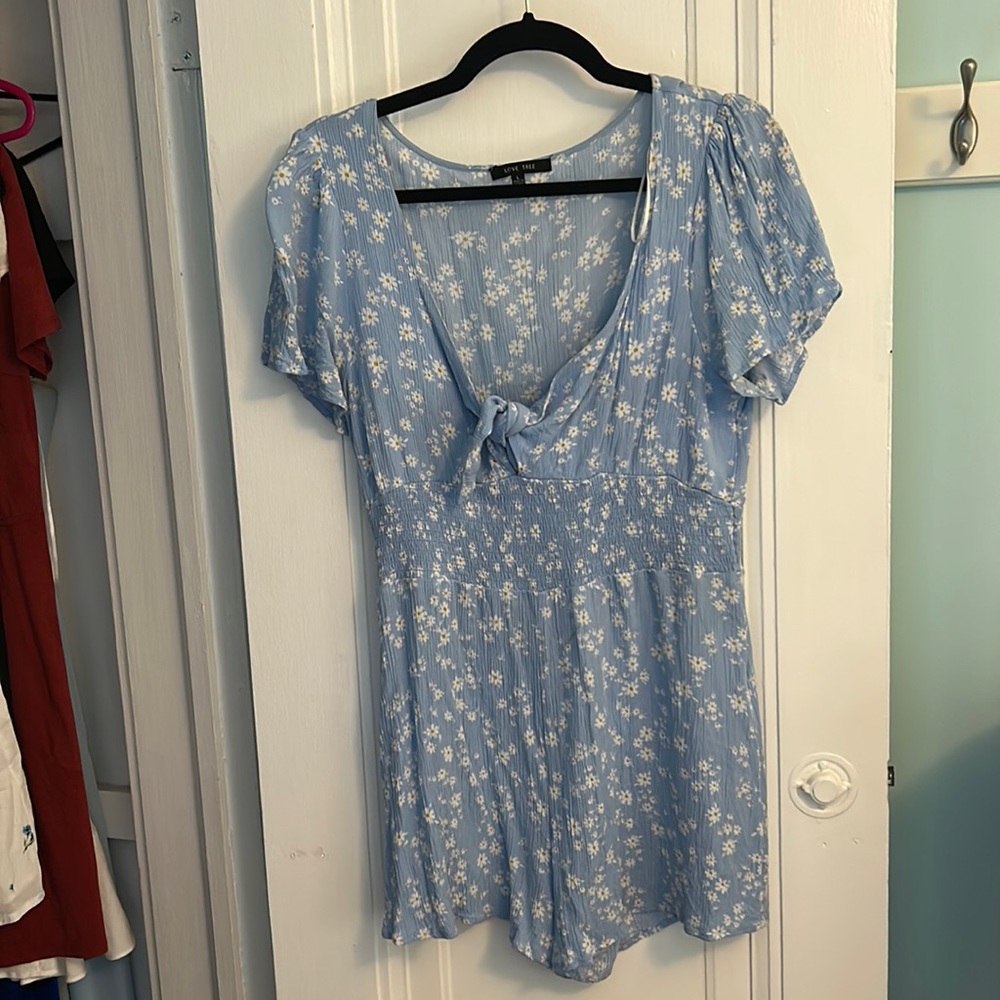 light blue floral romper